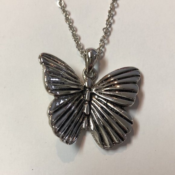 Silver Butterfly Necklace - Picture 3 of 6